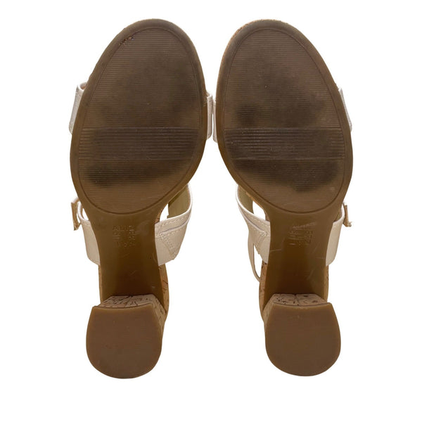 Naturalizer Women’s White With Buckle Straps Cork-Heel Kaylee Sandals Size 7.5M