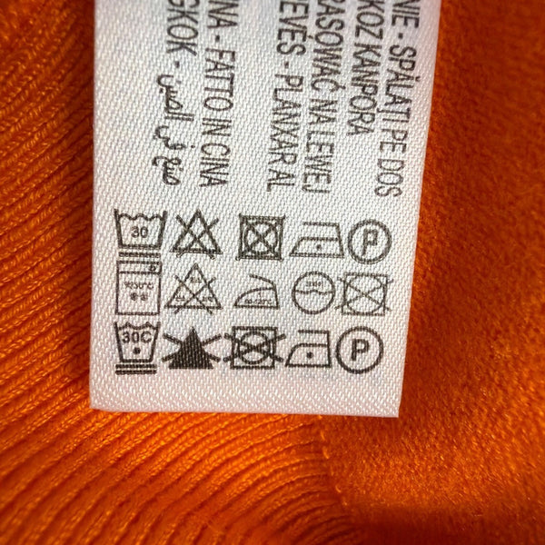 Zara Womens Orange Knit Sleeveless Sweater Viscose Blend Elastic Hem Size M