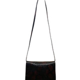 Vintage Bloomingdales 80’s Women’s Black/Brown Leather Snake Print Shoulder Bag