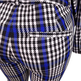 Banana Republic Womens Blue Black Plaid Pants Suit - Blazer & Slim Fit Sz 4 & 6