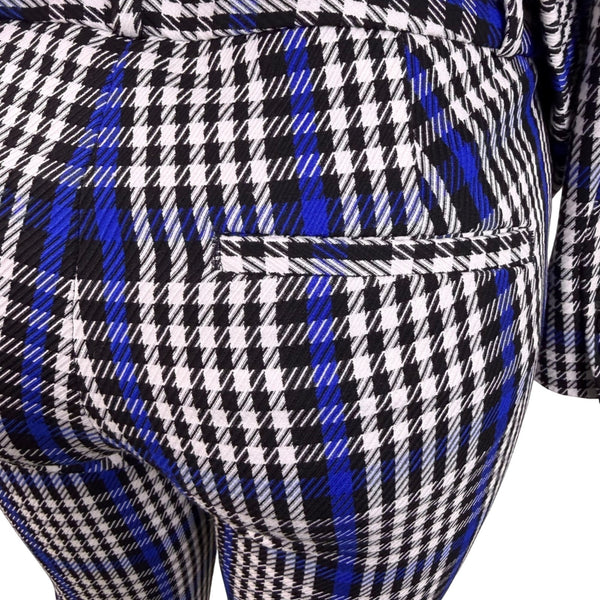 Banana Republic Womens Blue Black Plaid Pants Suit - Blazer & Slim Fit Sz 4 & 6