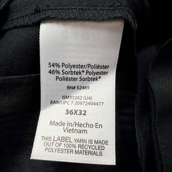 George Mens Black Pleated & Straight Leg Fit Dress Pants Size 36X32 