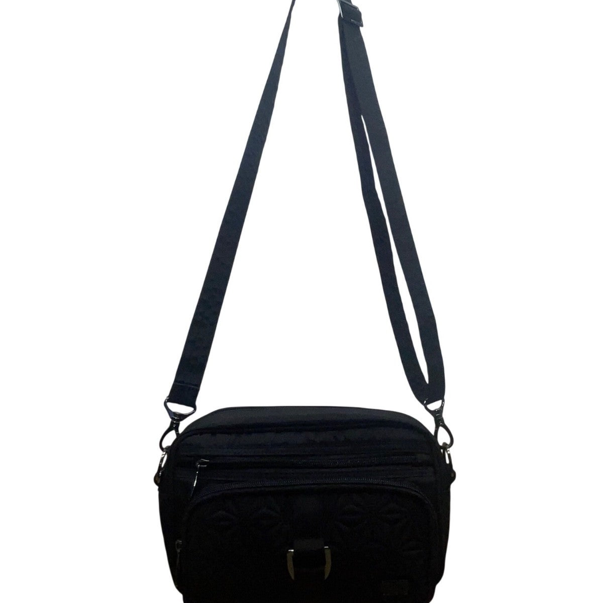 Lug Women’s Black Quilted Polyester Carousel Adjustable Strap Crossbody Bag