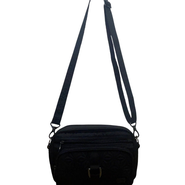 Lug Women’s Black Quilted Polyester Carousel Adjustable Strap Crossbody Bag