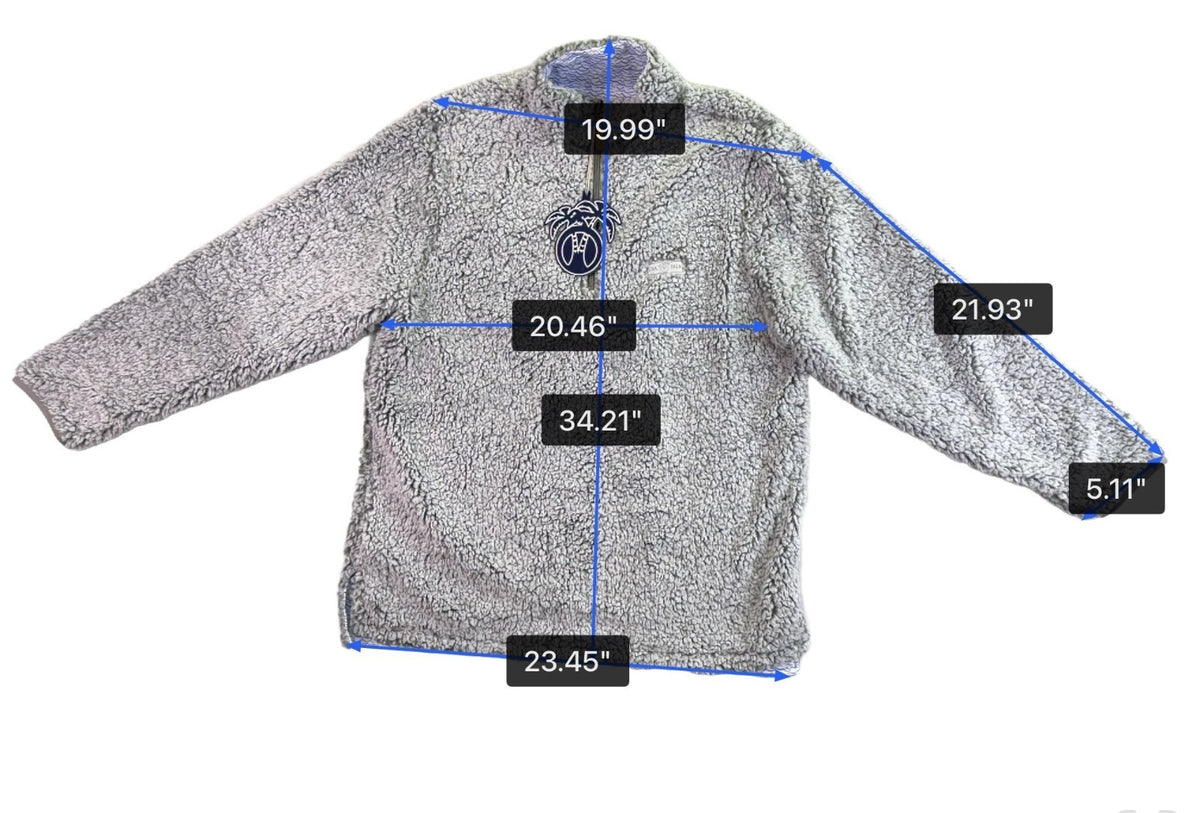 USA Palm Mens Grey Reversible Sherpa Fleece Pullover 6-Way Stretch Warm Sz L