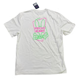 Psycho Bunny Mens White Graphic Tee Crewneck Logo Front & Back T-Shirt Sz 8