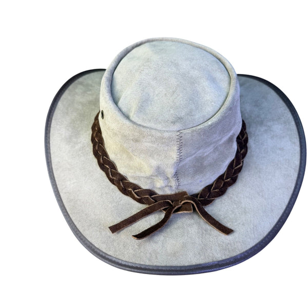 Barmah Suede Leather Beige Western Hat With Braided Band Outback Style Sz  XL