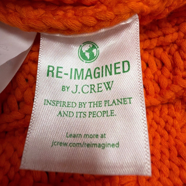 J. Crew Womens Bright Orange Cable Knit Sweater Cozy Lightweight Sz M