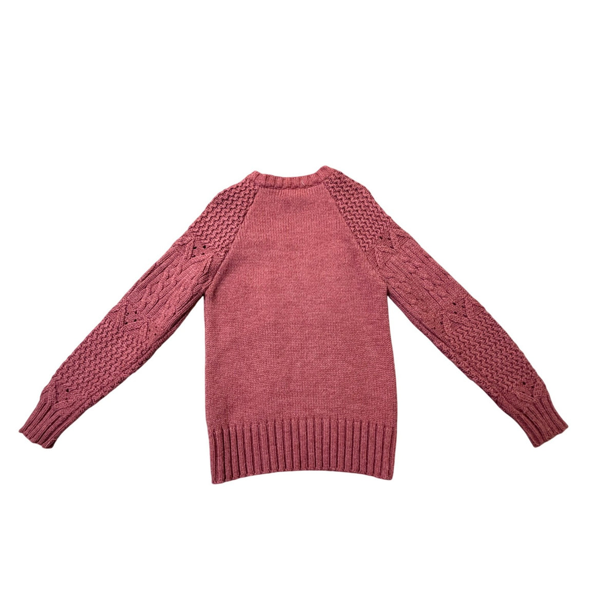 Evan Jrs. Womens Burgundy Cable Knit Sweater Cozy Pullover Winter Size M