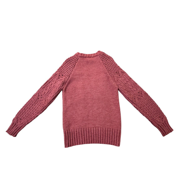 Evan Jrs. Womens Burgundy Cable Knit Sweater Cozy Pullover Winter Size M
