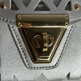 Women's Silver & Gold Chain Strap Studded Shoulder Clutch