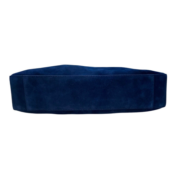 J.Crew Women’s Navy Blue Cow Suede Shoulder Adjustable Strap Soft  Satchel Bag