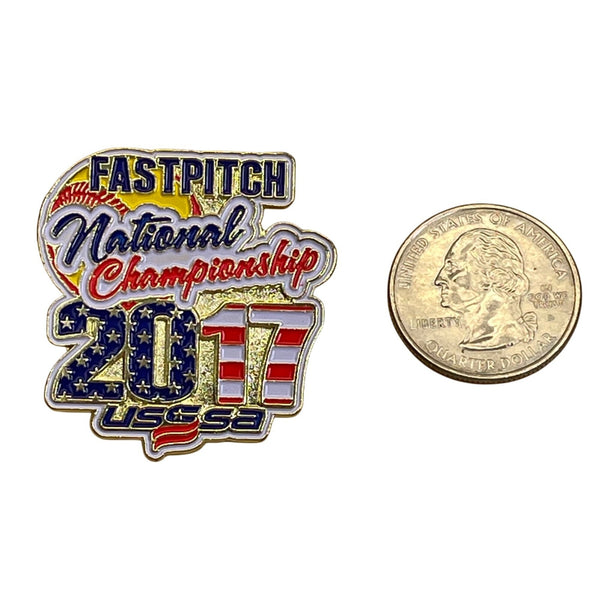 Softball Fastpitch 2017 National Championship USSSA Enamel Lapel Pin