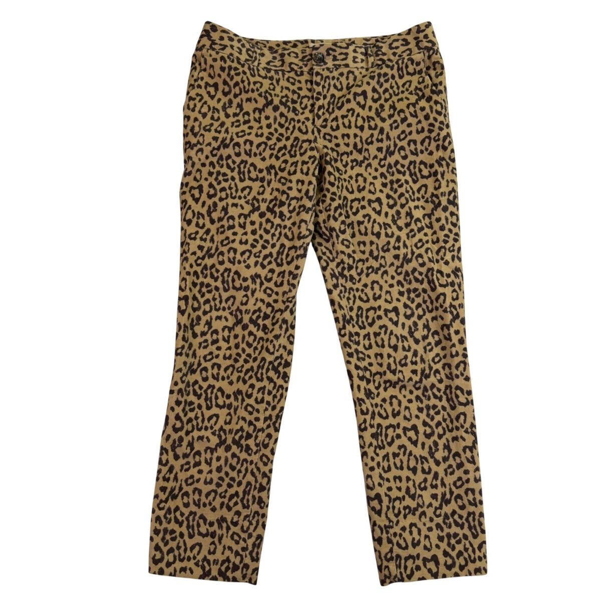 Banana Republic Womens Beige Animal Print Camden Pants Cotton Blend Size 10