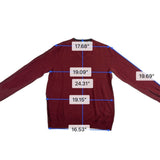 Calvin Klein Mens Red Merino Wool V-Neck Sweater Classic Fit Lightweight Size M