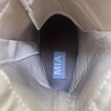 Mia Women’s Beige Side Zipper Chunky Lug Sole Mid-Calf Combat Boots Size 7.5M