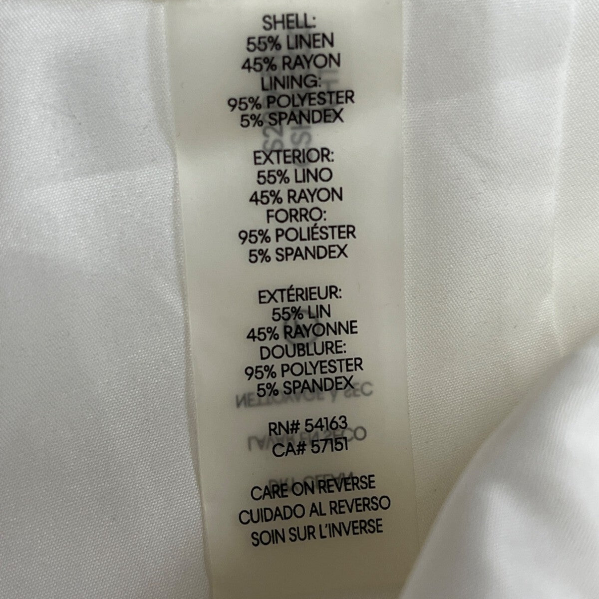 Calvin Klein Womens High-Rise White Trousers With Straight Fit Size 6 - New