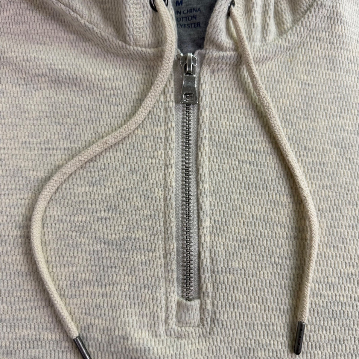 Flag & Anthem Mens Beige Cotton/Polyester Hoodie Sweater Waffle Knit Sz M - New