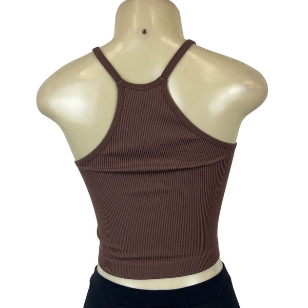 Adodos Ribbed Brown Racerback Tank Top Sz XS/S