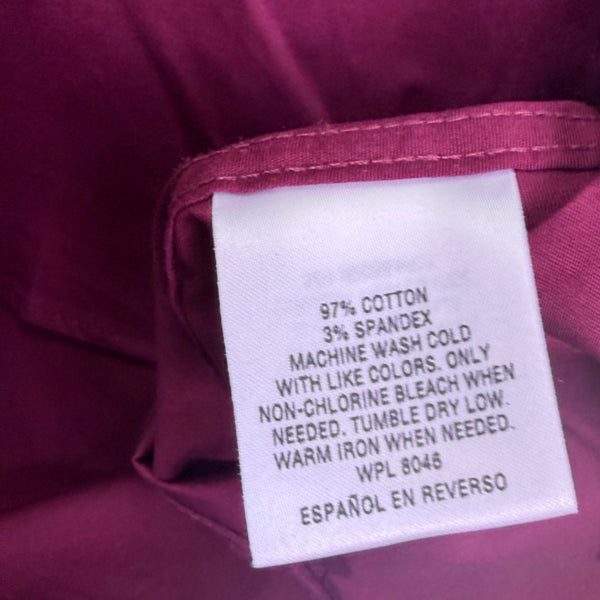 Alfani Mens Purple Cotton Blend Slim Fit Stretch Dress Shirt Size L 16-16.5