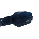 Yuma Unisex Black Checkered Adjustable Strap Fanny Pack Small Crossbody Bag