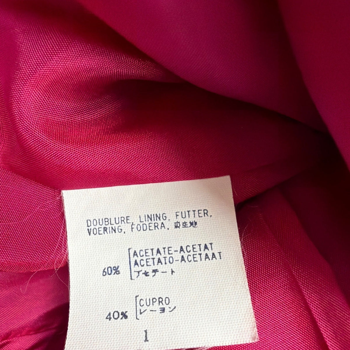 Vintage Guy Laroche Womens Magenta Wool Cropped Double-Breasted Blazer Size 40