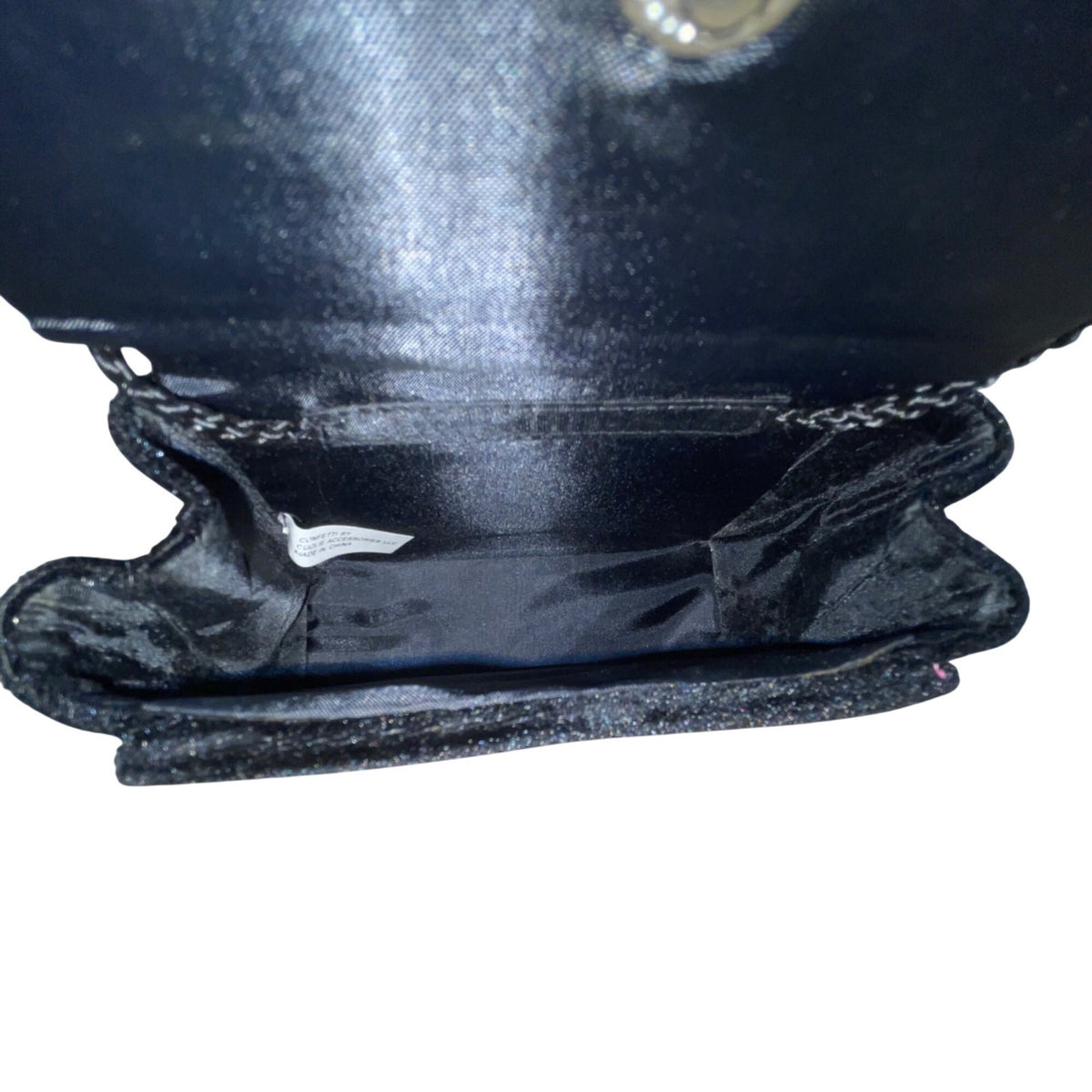 Confetti Women’s Black Velvet & Sequin Holiday House Handbag With Handle & Strap