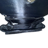 Confetti Women’s Black Velvet & Sequin Holiday House Handbag With Handle & Strap