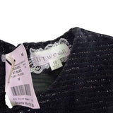 Btween Girls Black Glitter Long-Sleeve Tiered Dress Metallic Size 10