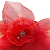 Whittall & Shon Womens Red Dress Hat With Decorative Flower