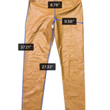 Bagatelle Womens Camel Faux Leather High-Waist Stretch Leggings Size L