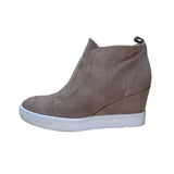 MIA Women’s Taupe Perforated Side Zipper Slip-On Arianna Wedge Sneakers Sz 7.5M
