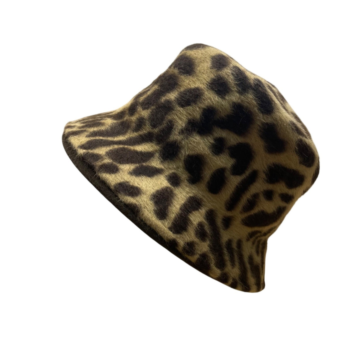 Philip Treacy Women’s Brown Leopard Print Wool Bucket Hat OS