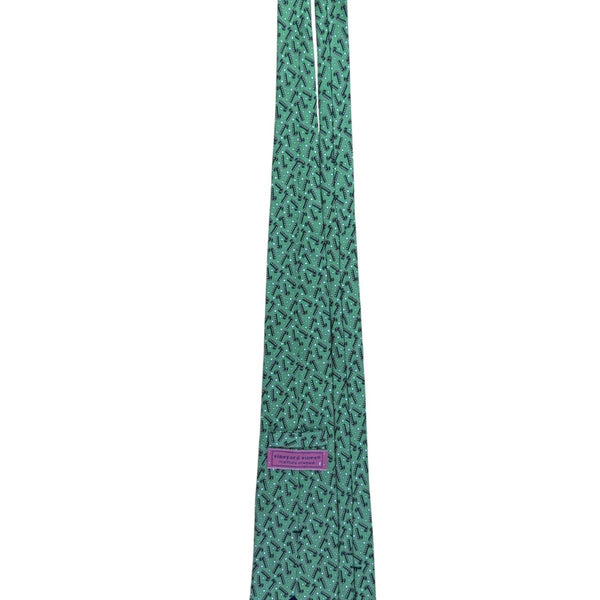 Vineyard Vines Mens Green Silk Candy Cane Patterned Tie