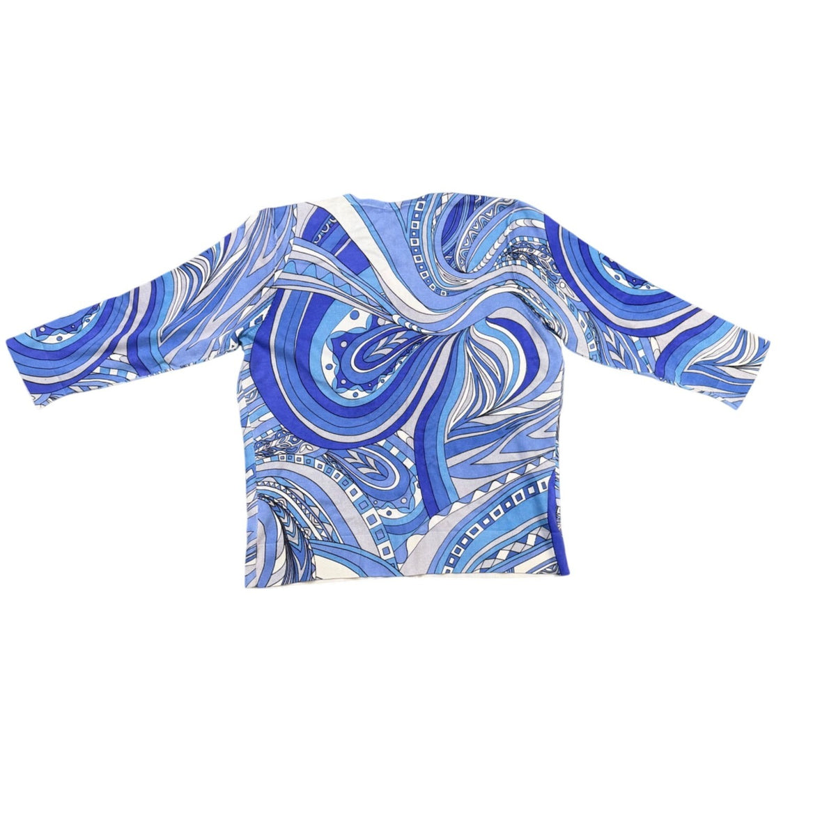 Ann Taylor Womens Blue Silk-Blend Abstract Button-Up Cardigan Size L
