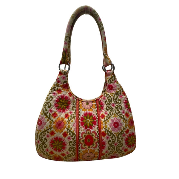 Vera Bradley Women's Multi Floral Quilted With Metal Ring Detail Shoulder Bag