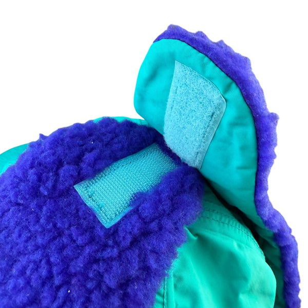 Columbia Mens Purple/Teal Shearling-Lined Winter Trapper Hat Fold-Up Earflaps