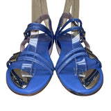 Stuart Weitzman Women’s Blue Adjustable Strappy Slingback Wedge Sandals Size 6.5
