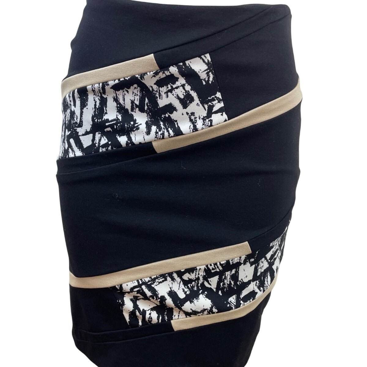 White House Black Market Womens Black Abstract Print Pencil Skirt Size 2