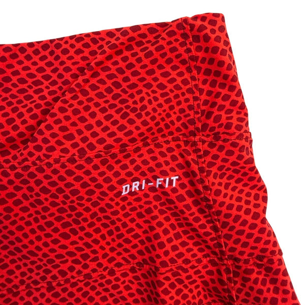 Nike Womens Red Dri-Fit Active Pleated Skort Animal Print  Sz Large