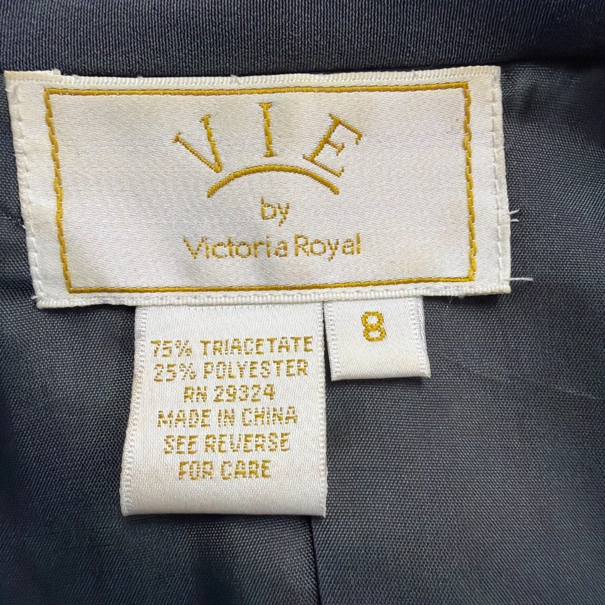 Vie By Victoria Royal Womens Gray Sequin Top & Blazer Formal Dress Set Sz 8