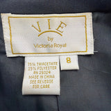 Vie By Victoria Royal Womens Gray Sequin Top & Blazer Formal Dress Set Sz 8