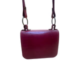 Handmade Women’s Red Leather Floral Brass Clasp Adjustable Strap Crossbody Bag