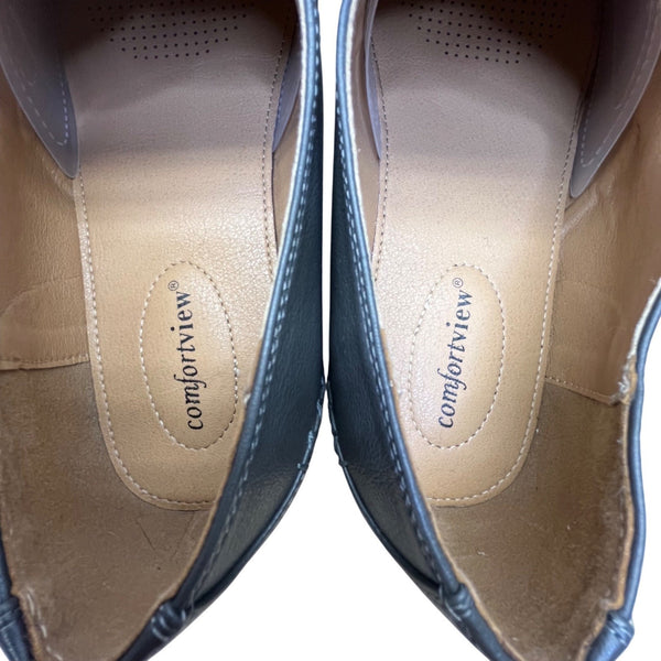 Comfortview Women’s Gray Slip On Low Wedge Natalia Loafers Shoes Size 9.5W