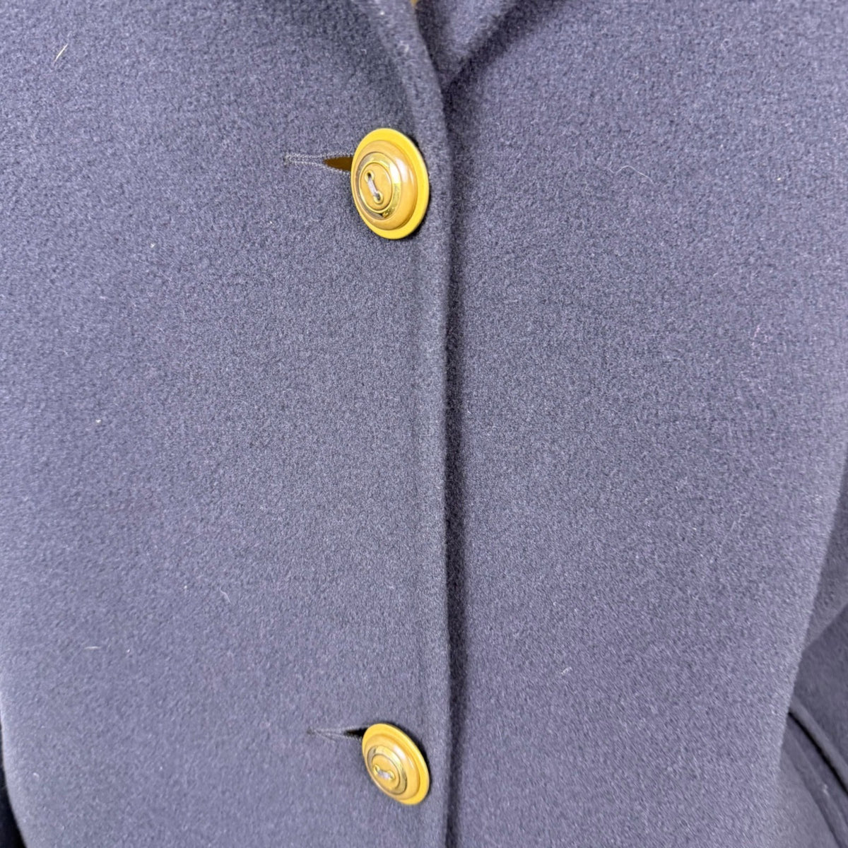 Ceplus Womens Black Wool Blend Long Coat Italy Double-Breasted Size 48