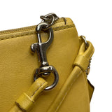 Coach Women’s Yellow Leather With Strap & Tag Wristlet Pouch Handbag Size S