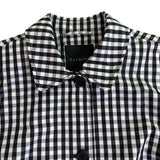 Talbots Womens Black & White Gingham Coat With Belt Size 12