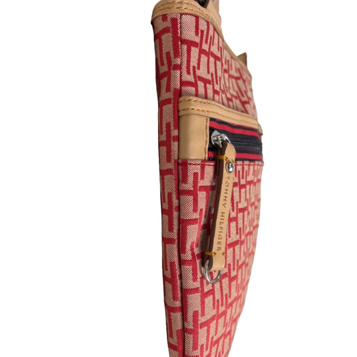 Tommy Hilfiger Crossbody Red Shoulder Bag Outside and Inside Zipper Sz M - NWT