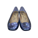 Tibi Women’s Gray Pewter Leather Button Embellished Slip-On Ballet Flats 9.5