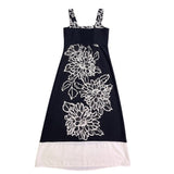 Vince Camuto Womens Black White Rayon Floral Sleeveless Maxi Dress Size M